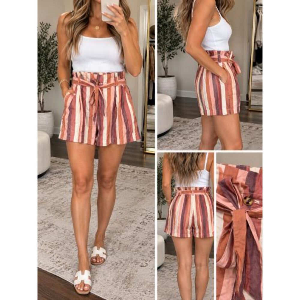 Madewell High-Rise Belted Fall Transition Shorts